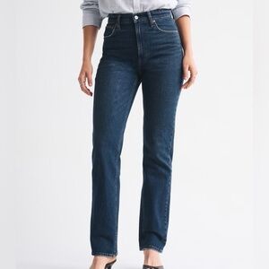 Abercrombie & Fitch 90s Straight Ultra High Rise Dark Wash Jeans 30 Short